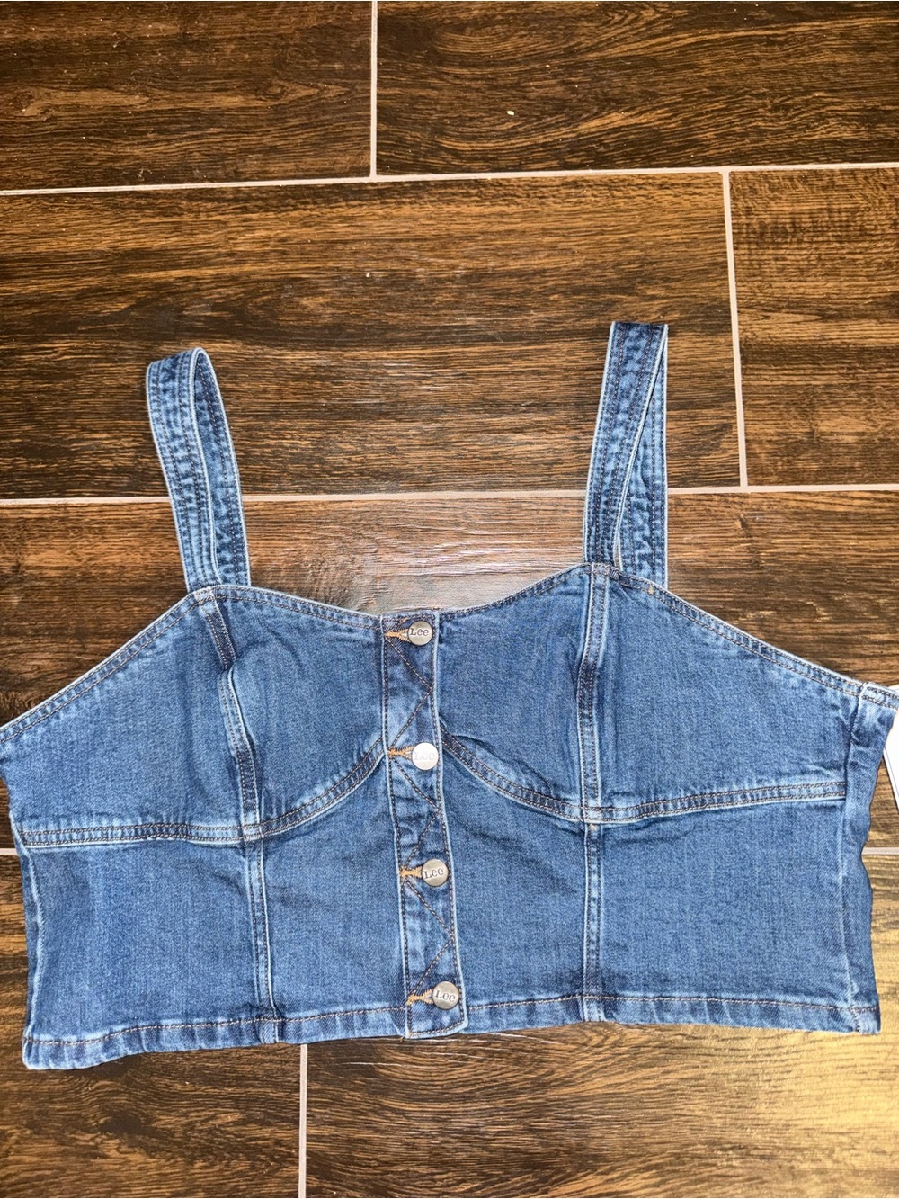 Lee x Kacey Musgraves Denim Corset Bustier Top higher climb Blue XXL NWT